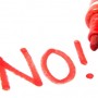 No! No! written in marker